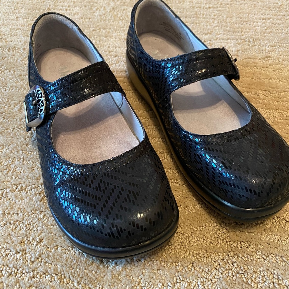 Alegria Black Leather Mary Jane, Size 39 (9)